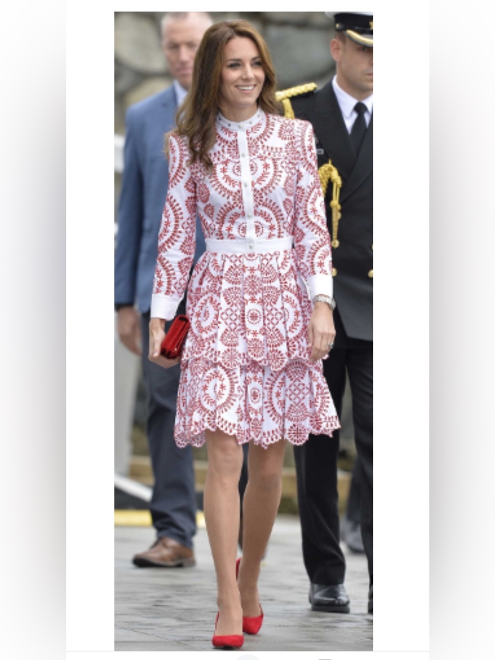 ASO Duchess Kate Russell & Bromley Pinpoint red suede heels
